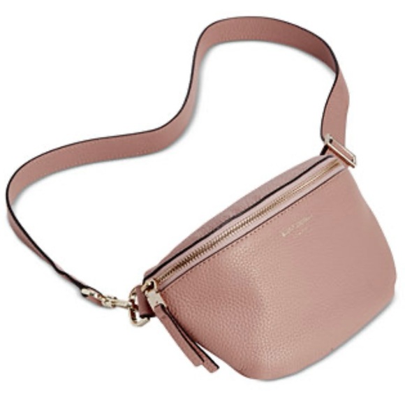 KATE SPADE NY | Polly Small Leather Belt Bag Blush Pink Nude Gold Bum Fanny Pack - Picture 1 of 5